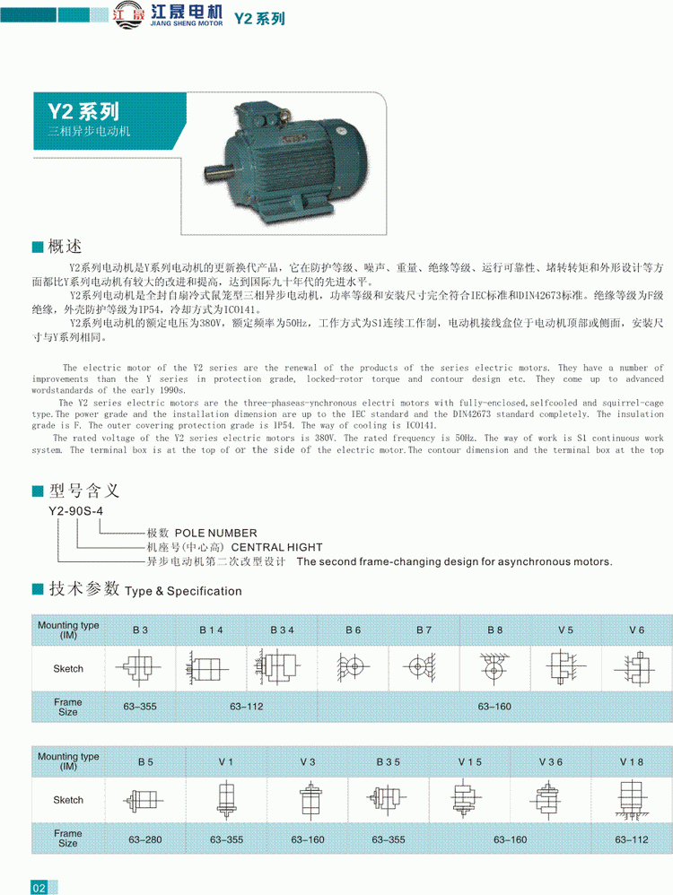 Y2系列三相异步电动机概述